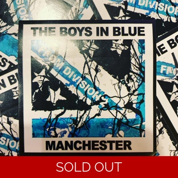100 x Boys In Blue Square StoneRoses 7cm x 7cm Stickers
